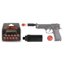 Adaptateur pour armes d'alarme + 10 projectiles Self Gomm Filetage 7 mm x 75