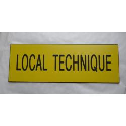 Pancarte adhésive jaune "LOCAL TECHNIQUE" Format 70x200 mm