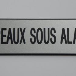 Panneau adhésif BUREAUX SOUS ALARME argenté Format 10 x 30 cm