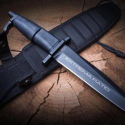 EX0485BLK Extrema Ratio AMF Fixed Blade Black N690 Blade Forprene Handle Cordura Sheath Italy