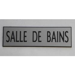 Plaque adhésive "SALLE DE BAINS " format 29 x 100 mm fond argenté