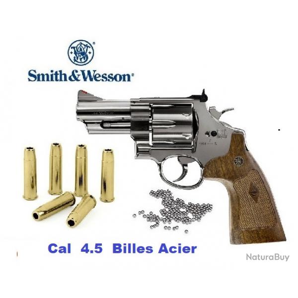 Revolver  S & W  Mod  29 /3''   Finition  NICKELEE  *Co2  Billes Acier * Cal 4.5mm