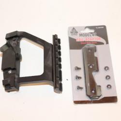 Lot composé d'un rail de montage AK47 avec visserie avec rail se fixant dessus type piccatiny