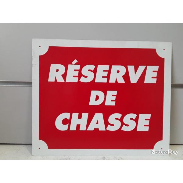 8069 PANNEAU DE SIGNALISATION "RSERVE DE CHASSE" ROUGE METAL NEUF