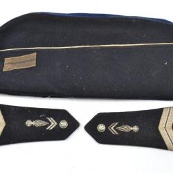 Calot Armée Française années 1950 - 1960 - gendarme gendarmerie avec pates d'épaules