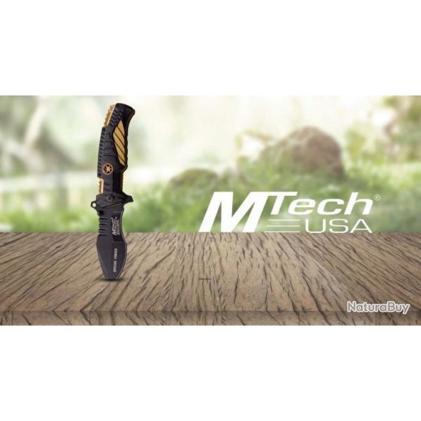 Couteau Massif "MTech" Des Forces Spciales Lame Acier Noir Large 9,5 Cm Outdoor