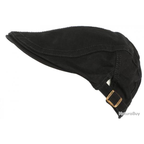 Casquette Plate Noire en Coton Sportswear Et Homme et Femme Menyk Taille unique Noir