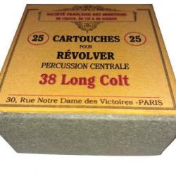 38 Long Colt: Reproduction boite cartouches (vide) SOCIETE FRANCAISE des MUNITIONS 8990227