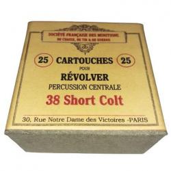 38 Short Colt: Reproduction boite cartouches (vide) SOCIETE FRANCAISE des MUNITIONS 8990244