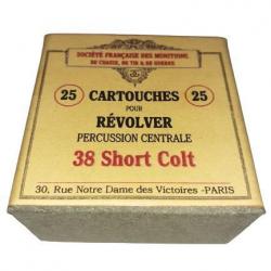 38 Short Colt: Reproduction boite cartouches (vide) SOCIETE FRANCAISE des MUNITIONS 8990244