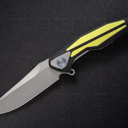 Couteau Rike Knife Tulay Black/Fluorescent Green Lame Acier 154CM Manche G10 IKBS RKTULAYBFG