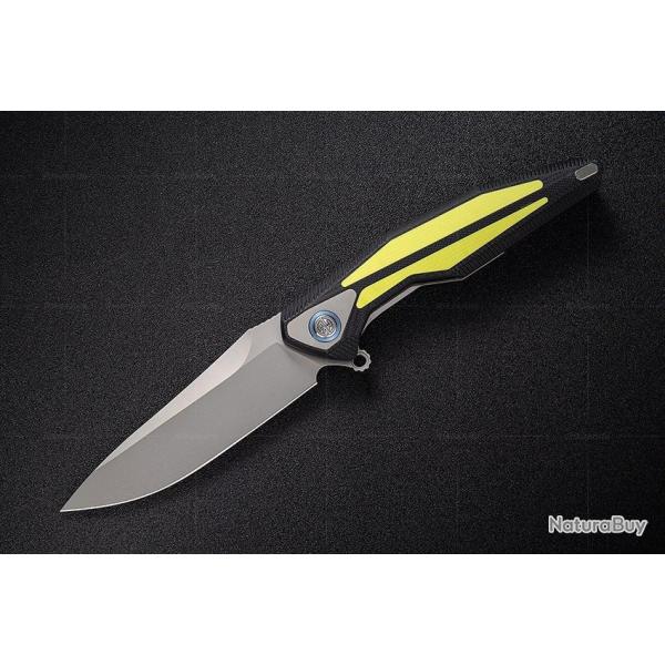 Couteau Rike Knife Tulay Black/Fluorescent Green Lame Acier 154CM Manche G10 IKBS RKTULAYBFG