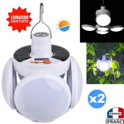 2 x Lampe à suspendre rechargeable au soleil solaire pour camping exterieur jardin