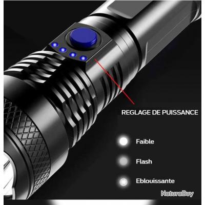 Lampe Torche LED - Chasse (Forte Puissance)