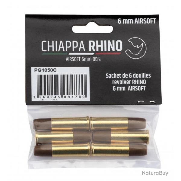 Pack de 6 douilles pour Rplique Airsoft revolver CO2 CHIAPPA RHINO 50DS 0,95J