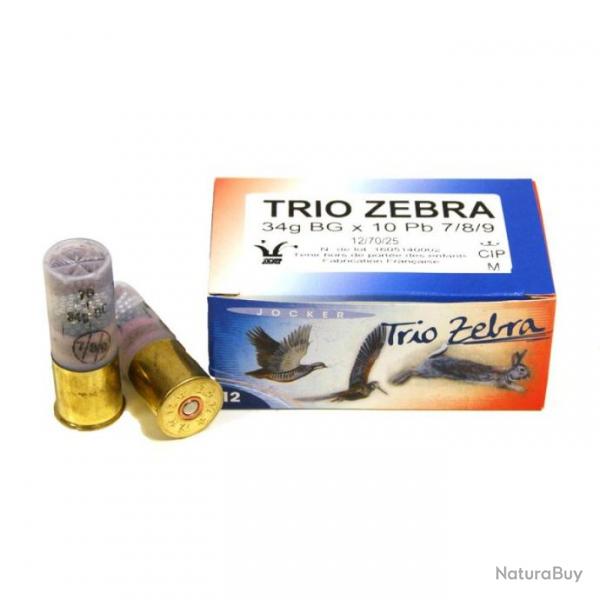 Cartouche De Chasse Jocker Trio Zebra 34 - 34G - Calibre 12