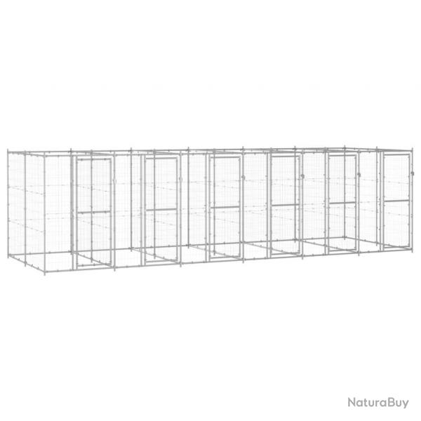 Chenil extrieur cage enclos parc animaux chien extrieur acier galvanis 14,52 m 02_0000407