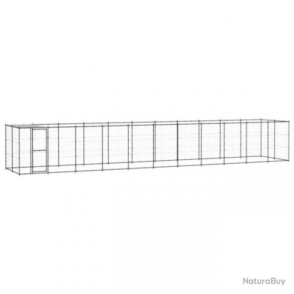 Chenil extrieur cage enclos parc animaux chien extrieur acier avec toit 26,62 m 02_0000399