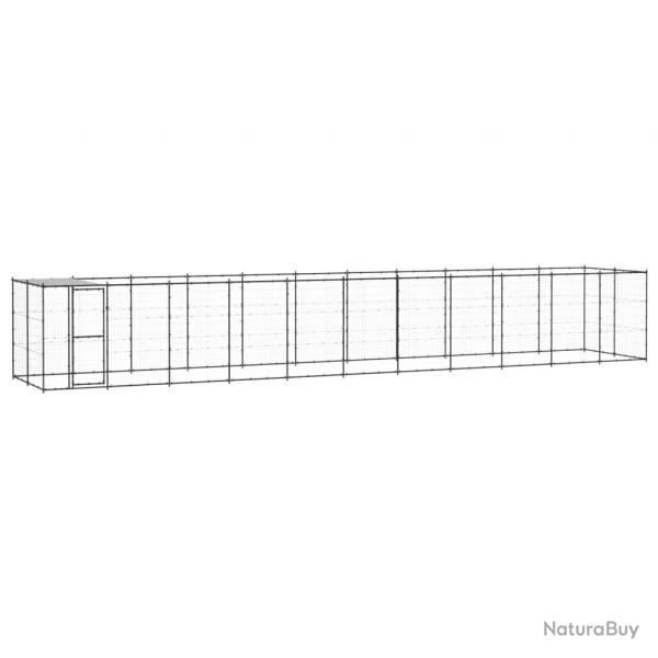 Chenil extrieur cage enclos parc animaux chien extrieur acier avec toit 26,62 m 02_0000399