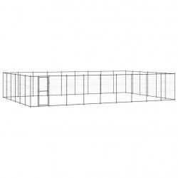 Chenil extérieur cage enclos parc animaux chien d'extérieur pour chiens acier 65,34 m² 02_0000376