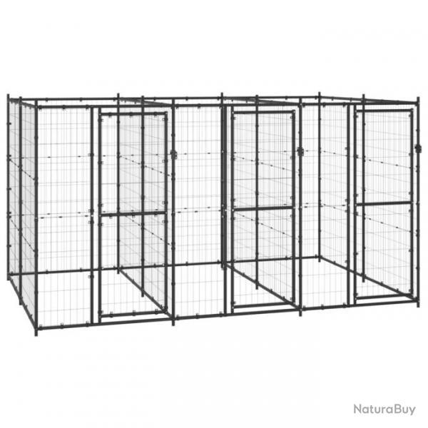 Chenil extrieur cage enclos parc animaux chien extrieur acier 7,26 m 02_0000385
