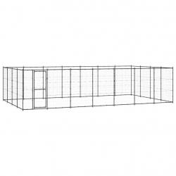 Chenil extérieur cage enclos parc animaux chien d'extérieur pour chiens acier 33,88 m² 02_0000370