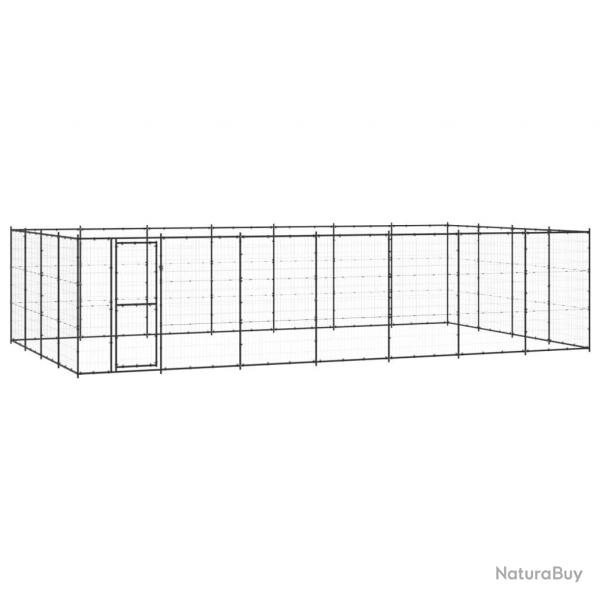 Chenil extrieur cage enclos parc animaux chien d'extrieur pour chiens acier 33,88 m 02_0000370