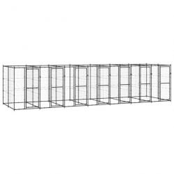 Chenil extérieur cage enclos parc animaux chien extérieur acier 16,94 m² 02_0000382