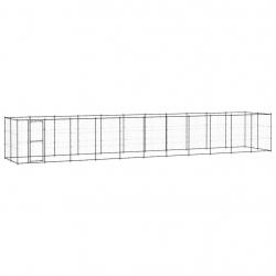 Chenil extérieur cage enclos parc animaux chien d'extérieur pour chiens acier 26,62 m² 02_0000368