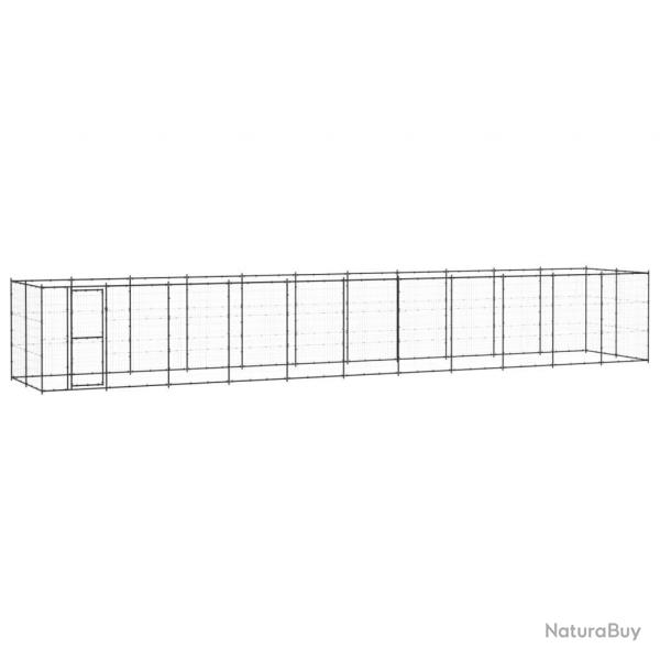 Chenil extrieur cage enclos parc animaux chien d'extrieur pour chiens acier 26,62 m 02_0000368