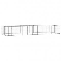Chenil extérieur cage enclos parc animaux chien d'extérieur pour chiens acier 53,24 m² 02_0000375