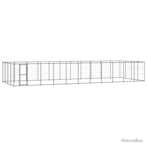Chenil extrieur cage enclos parc animaux chien d'extrieur pour chiens acier 53,24 m 02_0000375