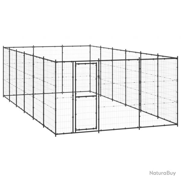 Chenil extrieur cage enclos parc animaux chien d'extrieur pour chiens acier 21,78 m 02_0000364