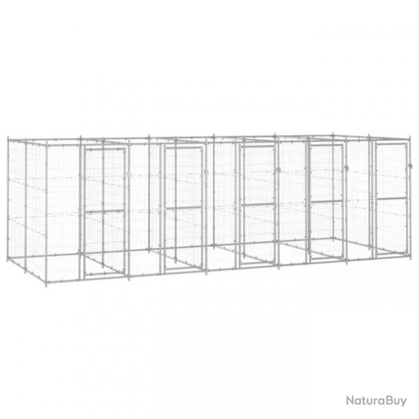 Chenil extrieur cage enclos parc animaux chien extrieur acier galvanis 12,1 m 02_0000405