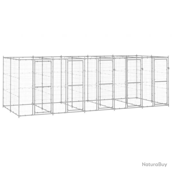 Chenil extrieur cage enclos parc animaux chien extrieur acier galvanis 12,1 m 02_0000405