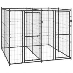 Chenil extérieur cage enclos parc animaux chien d'extérieur pour chiens acier 4,84 m² 02_0000372