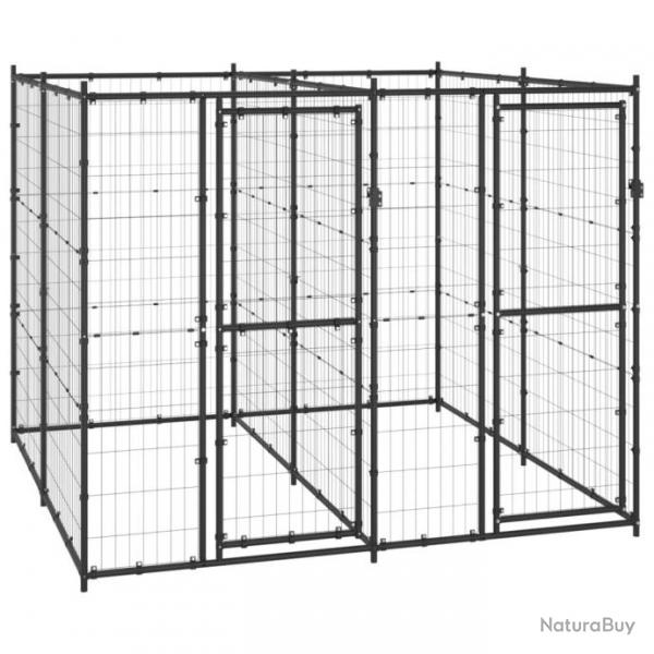 Chenil extrieur cage enclos parc animaux chien d'extrieur pour chiens acier 4,84 m 02_0000372