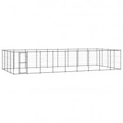 Chenil extérieur cage enclos parc animaux chien d'extérieur pour chiens acier 43,56 m² 02_0000373