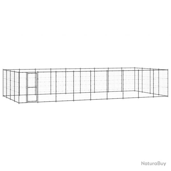 Chenil extrieur cage enclos parc animaux chien d'extrieur pour chiens acier 43,56 m 02_0000373