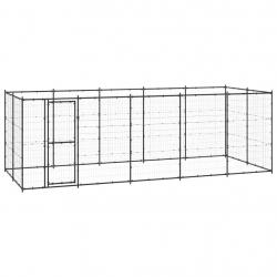Chenil extérieur cage enclos parc animaux chien extérieur acier 12,1 m² 02_0000379