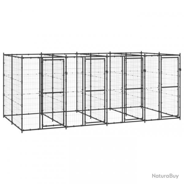 Chenil extrieur cage enclos parc animaux chien extrieur acier 9,68 m 02_0000388