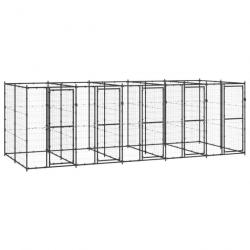 Chenil extérieur cage enclos parc animaux chien extérieur acier 12,1 m² 02_0000378