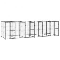 Chenil extérieur cage enclos parc animaux chien extérieur acier 14,52 m² 02_0000380