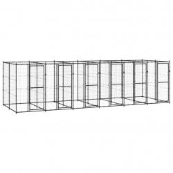 Chenil extérieur cage enclos parc animaux chien extérieur acier 14,52 m² 02_0000380