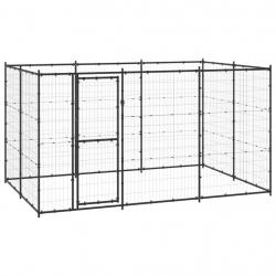 Chenil extérieur cage enclos parc animaux chien extérieur acier 7,26 m² 02_0000386