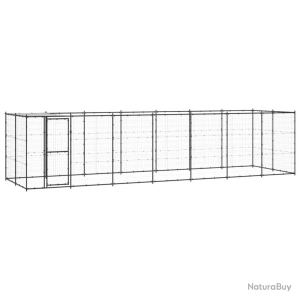 Chenil extrieur cage enclos parc animaux chien extrieur acier avec toit 16,94 m 02_0000393