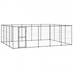 Chenil extérieur cage enclos parc animaux chien d'extérieur pour chiens acier 24,2 m² 02_0000366