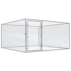 Chenil extérieur cage enclos parc animaux chien extérieur pour chiens acier galvanisé 2 x 2 x 1 m 0