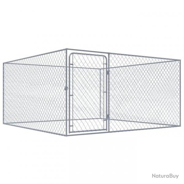 Chenil extrieur cage enclos parc animaux chien extrieur pour chiens acier galvanis 2 x 2 x 1 m 0