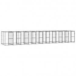 Chenil extérieur cage enclos parc animaux chien d'extérieur pour chiens acier 24,2 m² 02_0000365